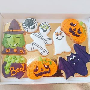 box of butter shortbread Halloween themed biscuits