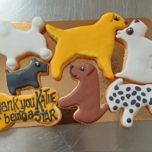 box of butter shortbread dog themed biscuits