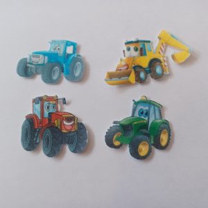 Tractor edible cupcake toppers