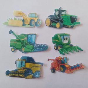 Farm Machinery Edible Cupcake toppers inc combines