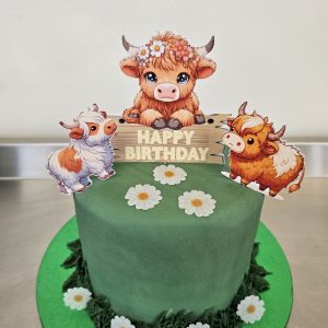 Highland Cow Birthday cake topper